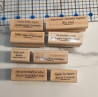 Stampin' Up! Wood-Mounted Rubber Sentiment Stamp Lot Baby Friendship Love — photo 1