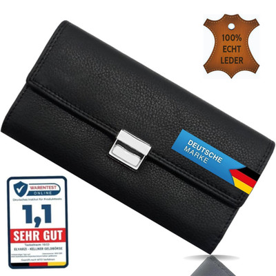 Kellner Geldbörse 100% Rindleder weich - RFID-Schutz. Profi Kellner Portemonnaie