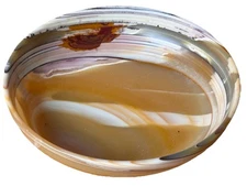 10" Onyx Marble Stone Hollywood Regency Sculpture Vessel Bowl Vtg Art Mcm Italy