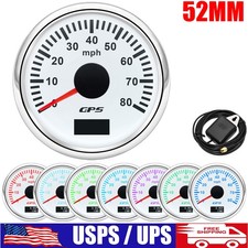52mm White Gps Speedometer 0-80mph Gauge For Motorcycles Boat Car Waterproof Us