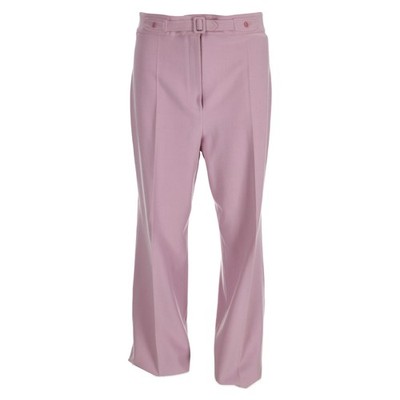 Maje Straight Cut Pants With Buckle Detail In Pink Polyester Female
