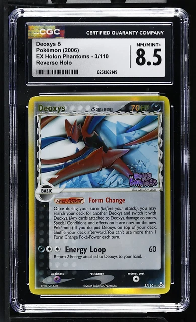 CGC 8.5 Deoxys 3/110 EX Holon Phantoms Reverse Holo Stamped Pokemon Card