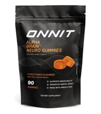 ONNIT Alpha Brain Neuro Focus Gummies Omega-3s, Lutein, Zeaxanthin  Caffeine