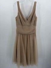Pre-Owned XScape Tan Size 8 Maxi Sleeveless Dress