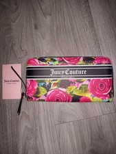 Juicy Couture Wallet Floral Roses Rose Print Red Black
