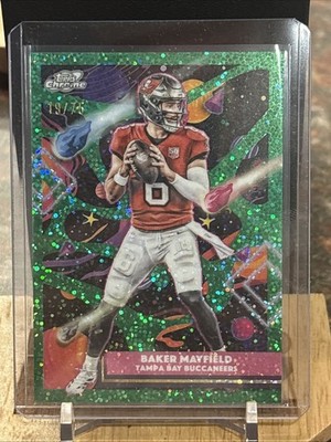 2025 Topps Chrome Cosmic Baker Mayfield #92 Green Space Dust /75 Bucs