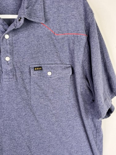 Howler Brothers Bros Ranchero Polo Shirt Mens XL Blue Pearl Snap Western Cowboy - Picture 3 of 11