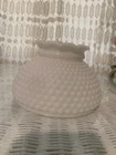 1 Vtg White Milk Glass/ Hobnail Lampshade/6” Fitter/ Ruffled Top