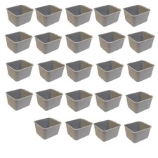  Pack of 24 Gray Cage Cups hold 1 Pint / 16 fl oz to Hang Feed  Water for Pets