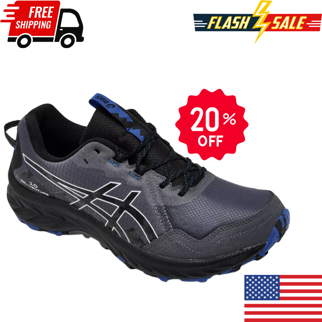 ASICS Men’s GEL-Venture 10 Trail Running Sneakers – Cushioned Grip Running Shoes