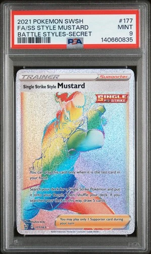2021 POKEMON SWSH BATTLE STYLES #177 FULL ART/SINGLE STRIKE STYLE MUSTARD PSA 9