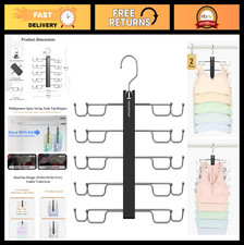 Space-Saving Dual-Row Tank Top Hanger, 5-Tier Non-Slip Bra Organizer, 360 Hooks