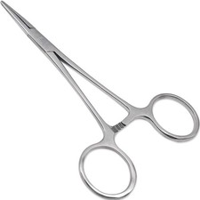 DEXSUR Precision Kelly Hemostat Forceps Locking Tweezers Clamp, Silver, Strai...
