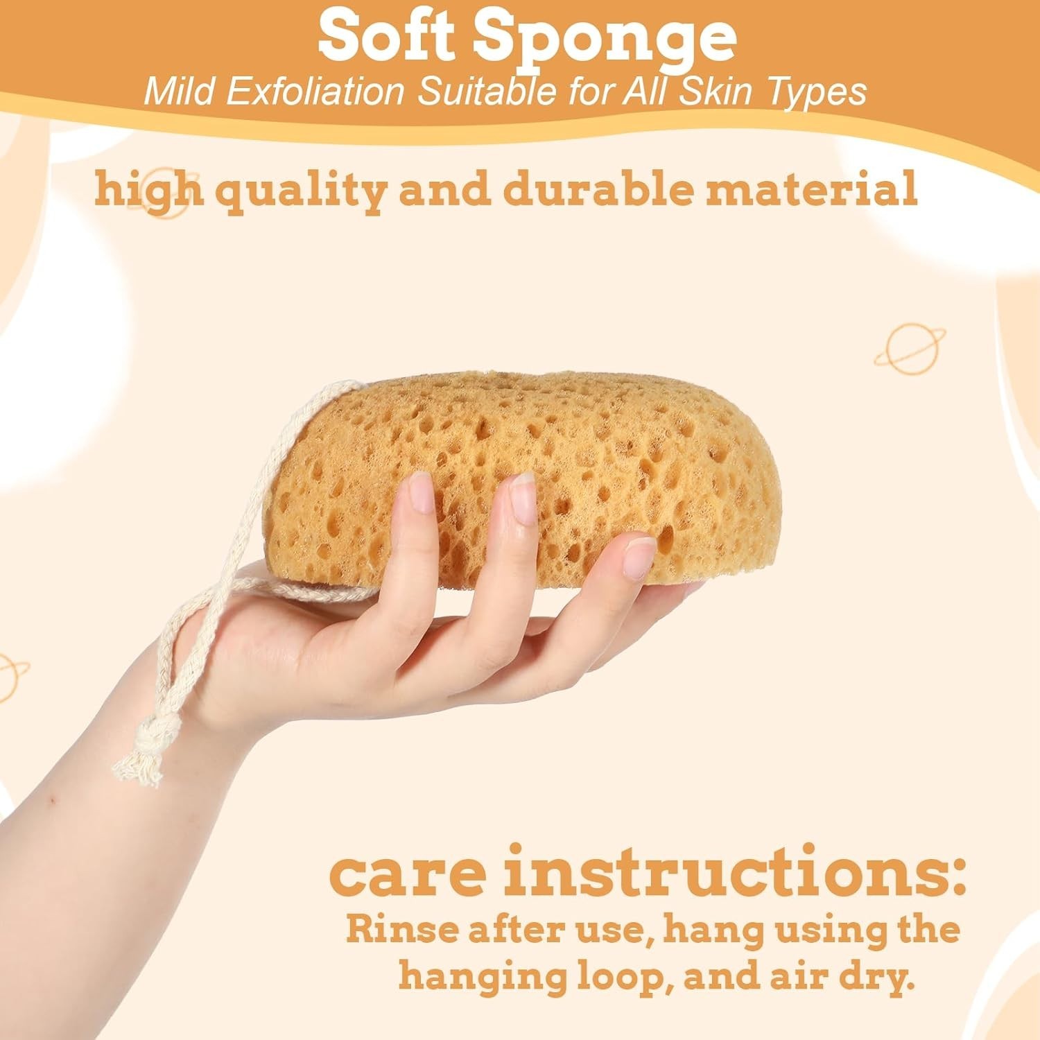 Shower Sponge, 2 Pcs Large Bath Sponges for Shower Body Scrubber Soft Loofah Exf