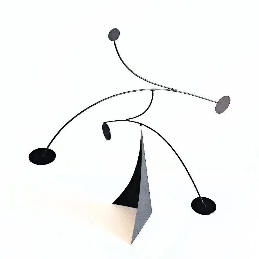 14 x 14 Black Standing Mobile with Black Base Kinetic Sculpture