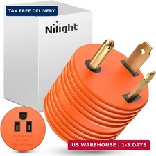 Nilight 30 Amp to 15 Amp RV Power Adapter 110 Volt Heavy Duty RV Plug TT-30P to