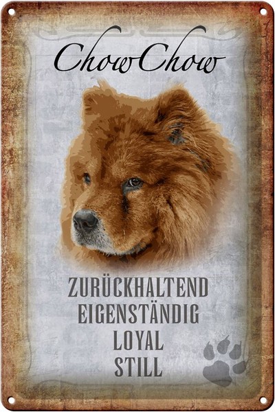 Schild Blech 20X30Cm - Made In Germany - Spruch Chow Chow Hund Loyal Metall Deko-image