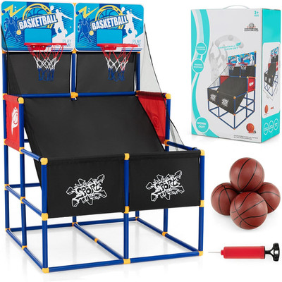 Kids Dual Shot Basketball Arcade Game - Indoor/Outdoor Fun for 2 Players