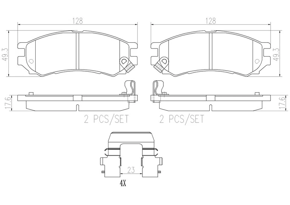 Brembo Front Ceramic Brake Pads Fits 1997-2002 Saturn SL2 SC2 4 Piece P73001N Foto 2 de 2