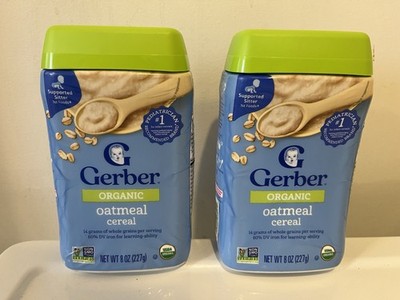 Pack of 2 Gerber Oatmeal Baby Cereal 8 OZ Expiration: Nov/2026