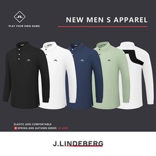 J.Lindeberg Men's Premium Golf Long Sleeve Shirt - Moisture Wicking
