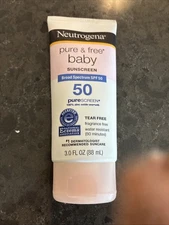 Neutrogena SPF 50 Baby Sunscreen Broad Spectrum Pure & Free Tear Free 3 Ounce B2