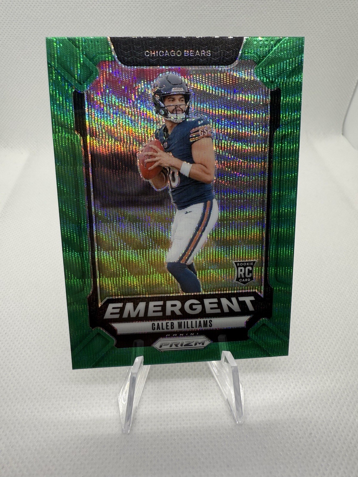 Caleb Williams 2024 Panini Prizm - Emergent #1 Green Wave Prizm (RC)
