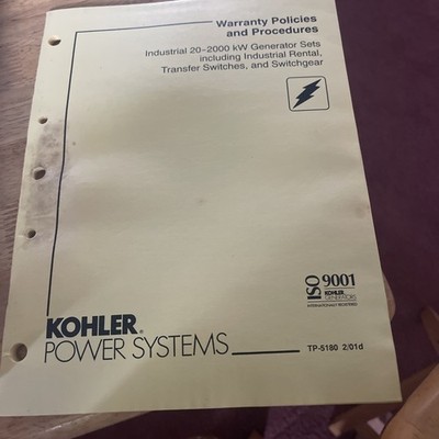Kohler Power Systems Warranty Policies Procedures Industrial 20-2000kW