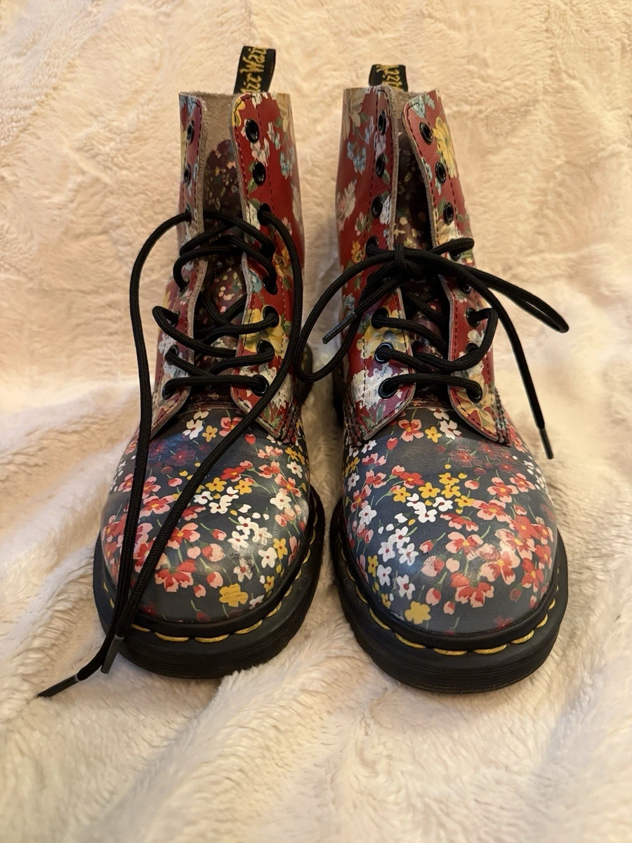 Dr. Martens女式碎花靴| eBay