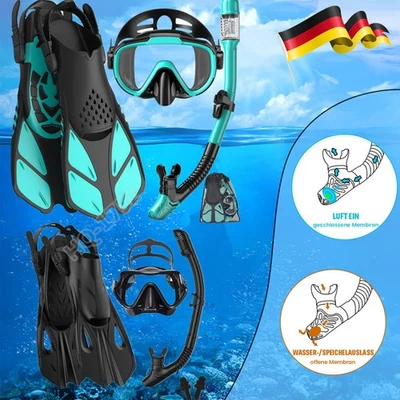 Profi Schnorchelset Erwachsene S-XL mit Flossen . Panorama Taucherbrille - Bild 1 von 4