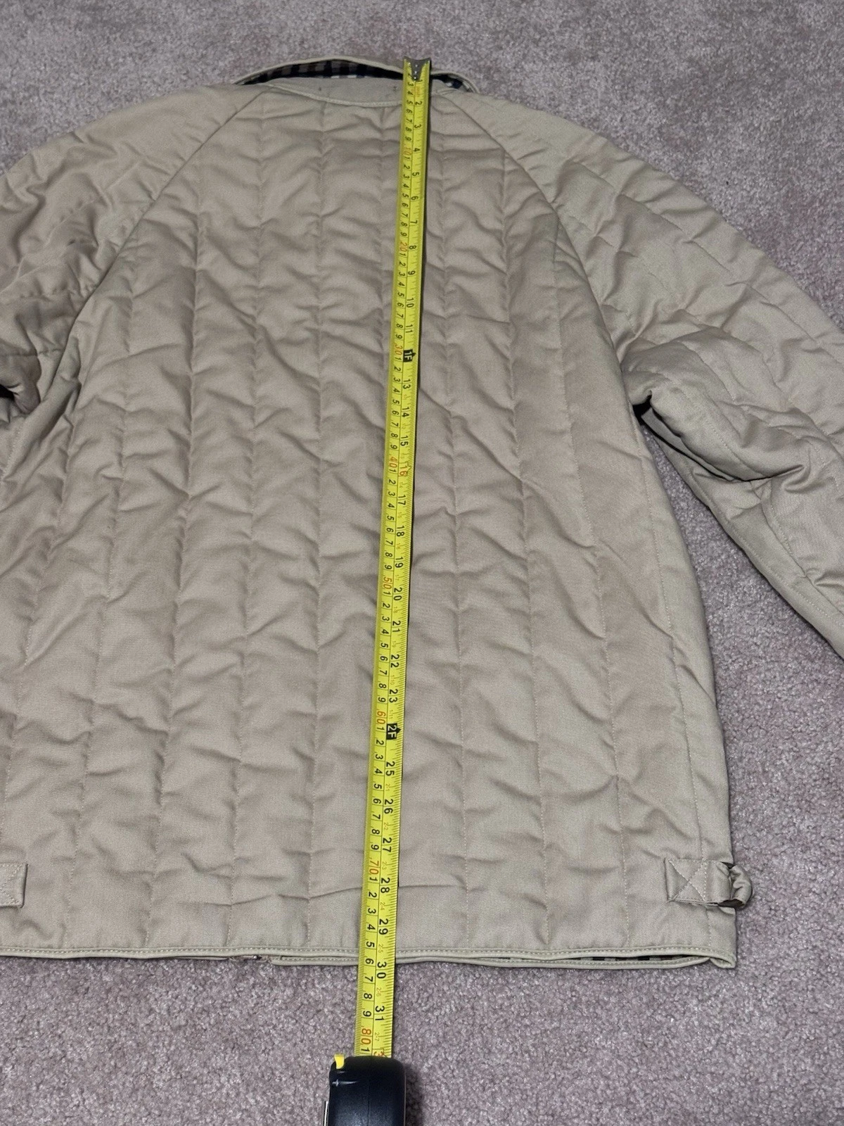 Vintage Aquascutum LondonMade in England Quilted JacketBeige Check Lined - product detail image 10