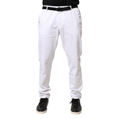 AGLINI Jeans White Skinny Fit Mid Waist Men Denim Trouser s. Tag W38 RRP 280usd