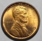 1909 VDB Lincoln Wheat Cent RED UNC MS FG346