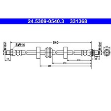 Bremsschlauch ATE 24.5309-0540.3 für Ford Mondeo I Turnier Cougar