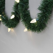 Elegant 18-Foot Pre-Lit Christmas Garland with Warm White LED Lights