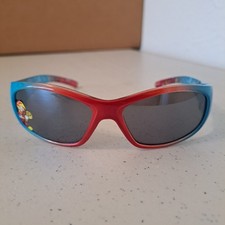 Disney Sunglasses Kids Mickey Mouse Racing Blue Red Wrap Frames Gray Lens S-51