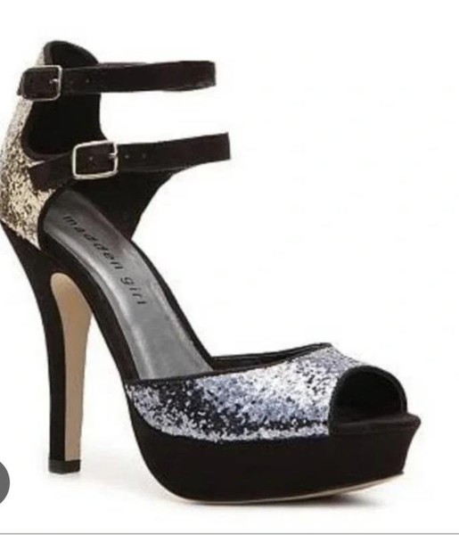 Women Steve Madden Heels Silver Knit 37.5