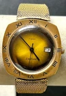Vintage 1973 TIMEX Electronic Men’s Yellow Dial Watch Gold w/Bezel 77760-5173