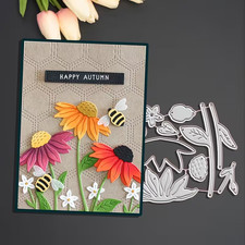 FLORAL DAISY METAL CUTTING DIE SET NEW 10 PIECE CARDMAKING SCRAPBOOKING