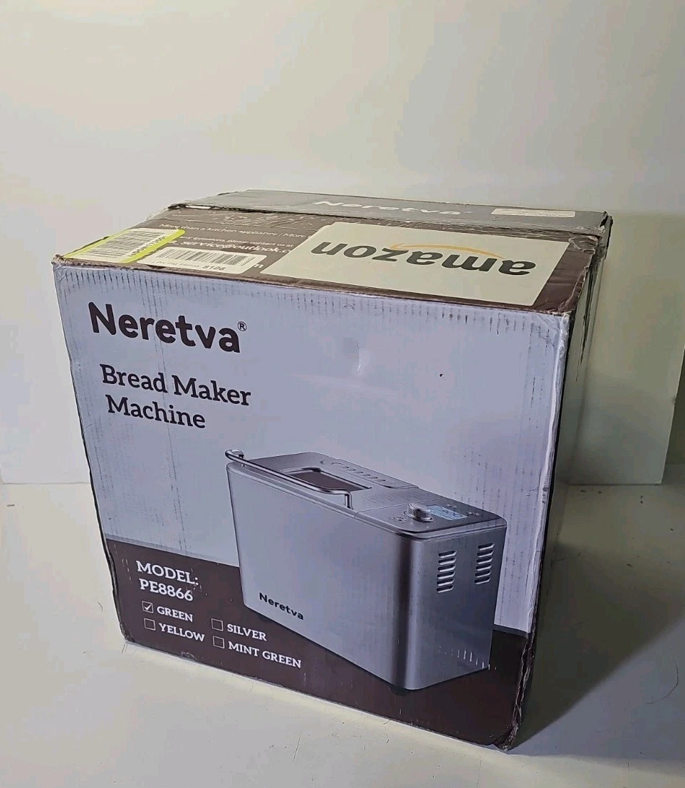NEW "Open Box" Neretva Bread Machine 20-IN-1 2LB Dual Heater PE8866 Green.