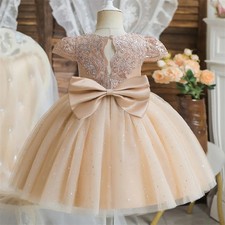 Baby Girls Dresses for 1st Birthday Party Backless Elegant Wedding Gown Girls