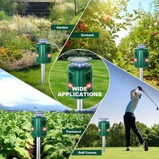Ultraschall-Solar-Tiervertreiber mit PIR-Sensor, Hunde, Katzen, V&ouml;gel NEW **