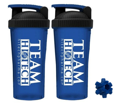 Hi-Tech Pharma Team Protein Powder Mixing Shaker Bottle 25 oz - 2 Pack