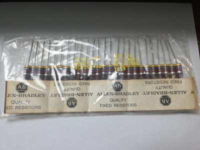 25 Sealed NOS Allen Bradley 4.7k ohm 2W Carbon Comp Resistors 10% 4700 ohm