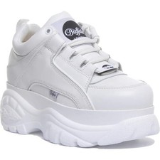 Buffalo 1339-14 Womens White Classic Chunky Platform Shoes Trainers