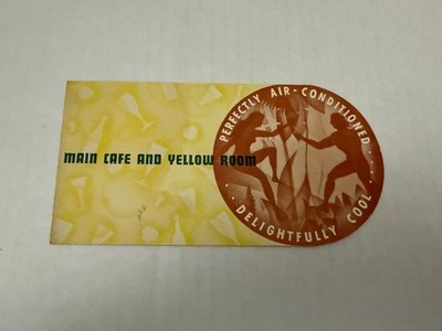 Vintage 1940's-50's Main Cafe and Yellow Room Palmer House Chicago Brochure