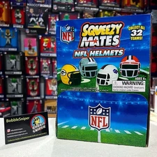 SqueezyMates 2025 NFL Gravity Feed Helmet Figure Box of 24 packs