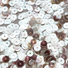 5mm Flat Sequins Crystal Pink Transparent Rainbow Iris Super Shine Made in USA