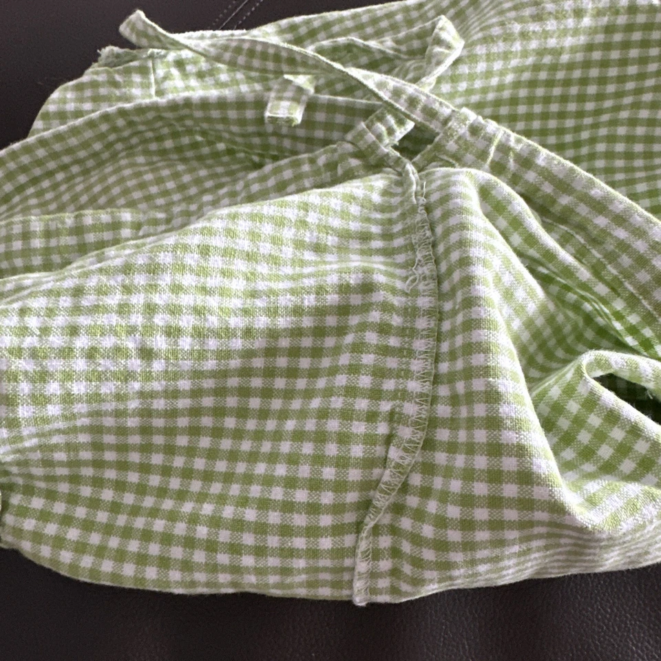 Pottery Barn Kids Sabrina Basket Liner Medium Green & White Gingham - Image 3 of 4