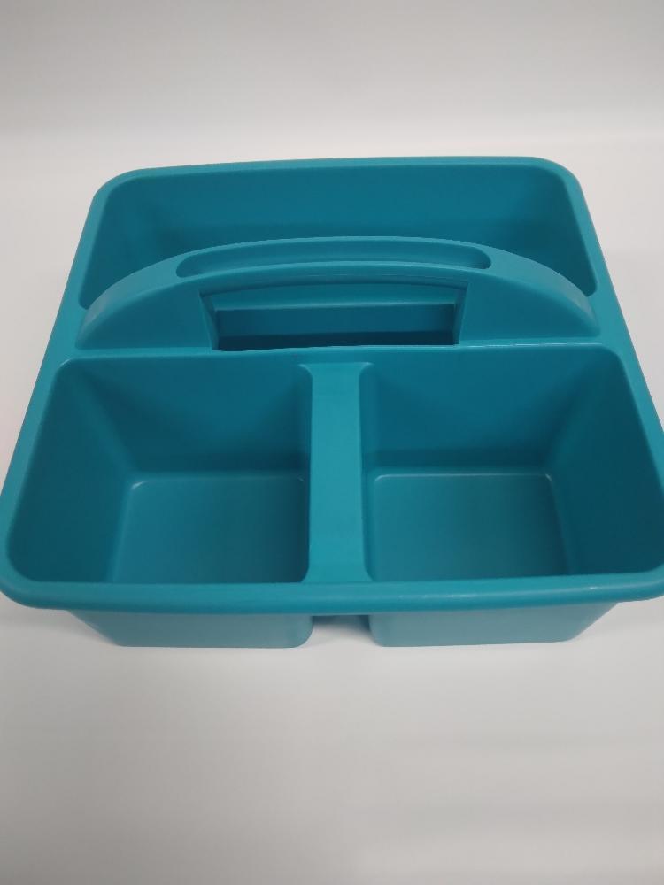 Ankyo Supplies Caddy Storage Tub, 3 Compartments - Teal